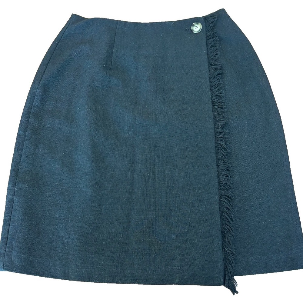 Eatons career wrap skirt with fringe edge mini length womens' sz 8 office travel